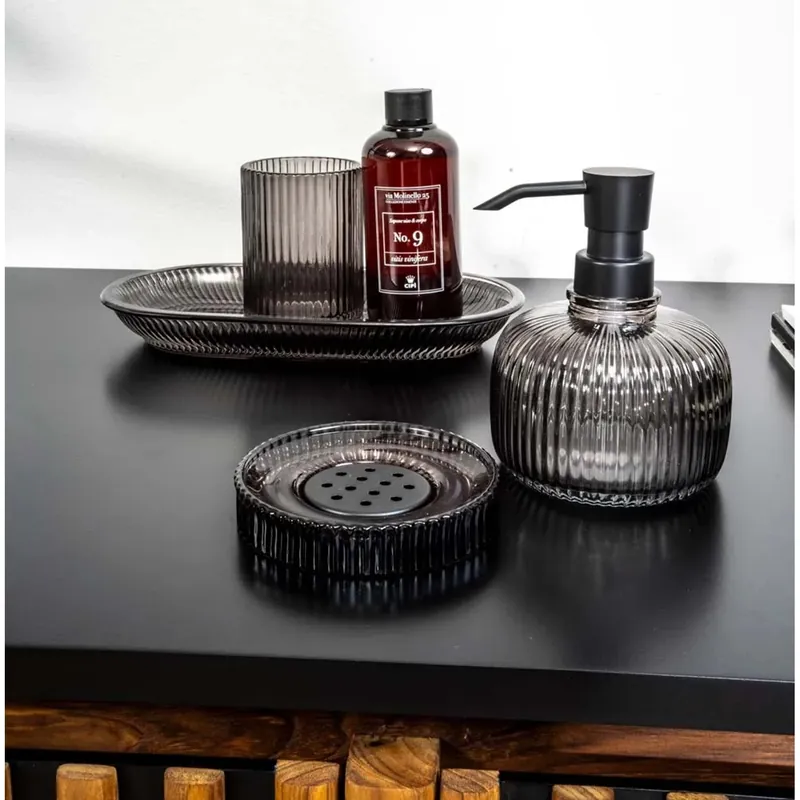 Beperkte Voorraad Dispenser sapone in vetro Jewel nero