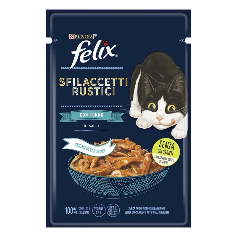 Beperkte Voorraad Cibo umido per gatti Felix Straccetti rustici tonno 80 g