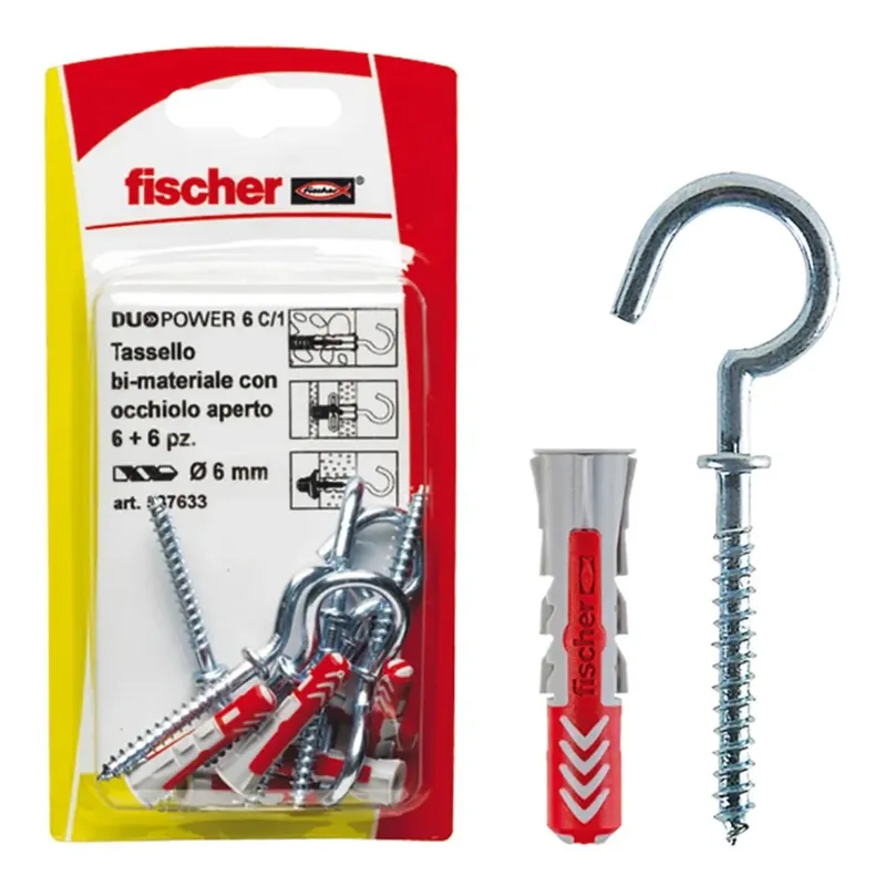 Tassello universale Fischer Duopower occhiolo aperto Ø 6 mm 6 pz Betrouwbaar