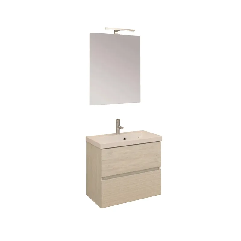 Finale Uitverkoop Mobile bagno base lavabo sospeso 60x39 cm bianco larice