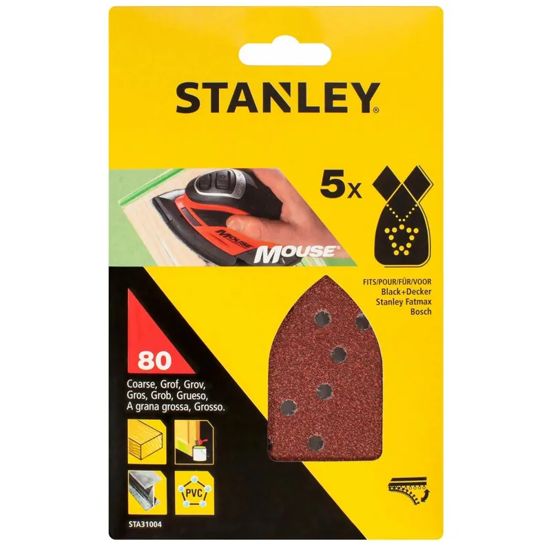 Fogli abrasivi a delta Stanley per levigatrici grana 80 5 pz Veilige Betaling