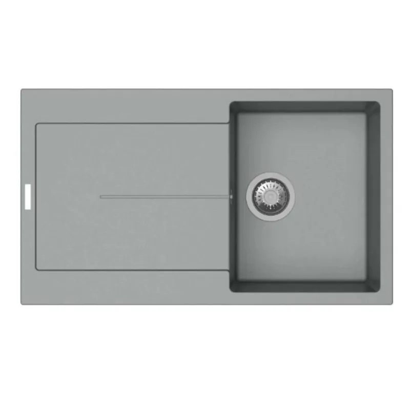 Lavello da incasso in quarzo 1 vasca 86x50 cm grigio Veilige Betaling
