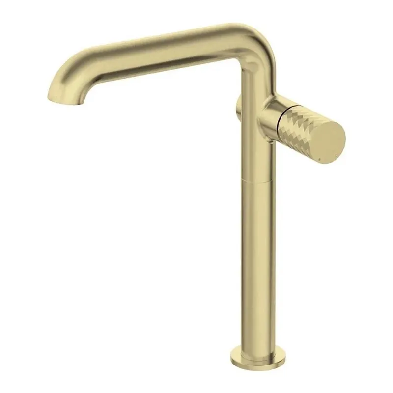 Miscelatore lavabo Iguará alto con bocca rettangolare oro spazzolato Rechtstreeks Van De Fabrikant
