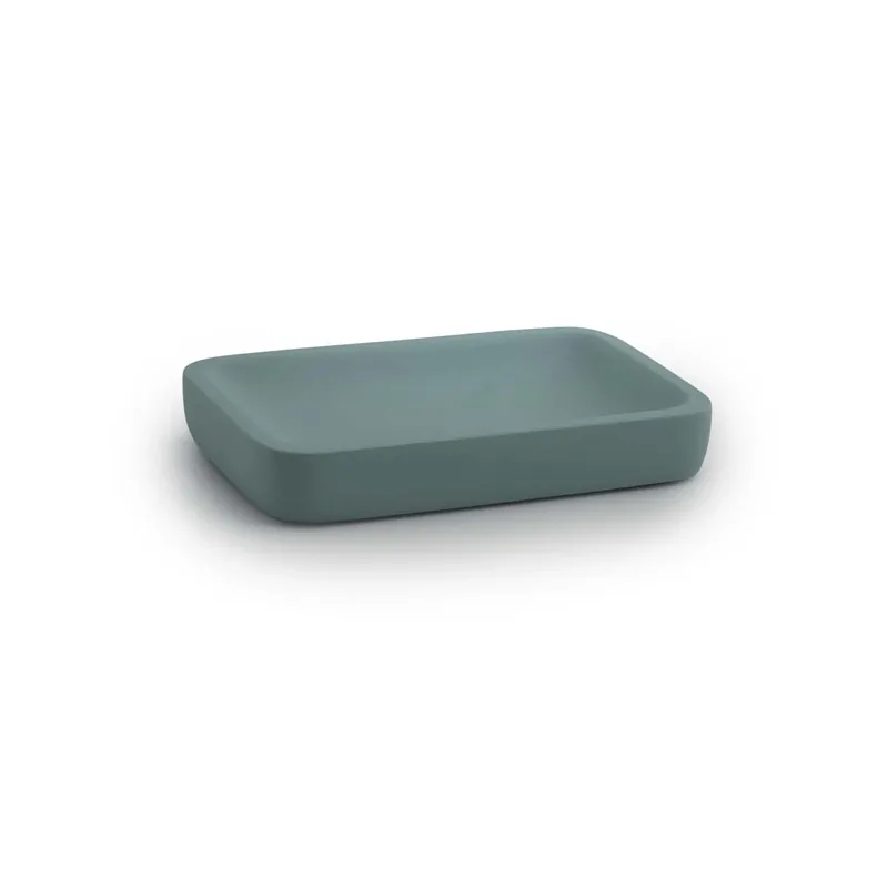 Koop Online Portasapone bagno Ylenia in resina azzurro polvere matt