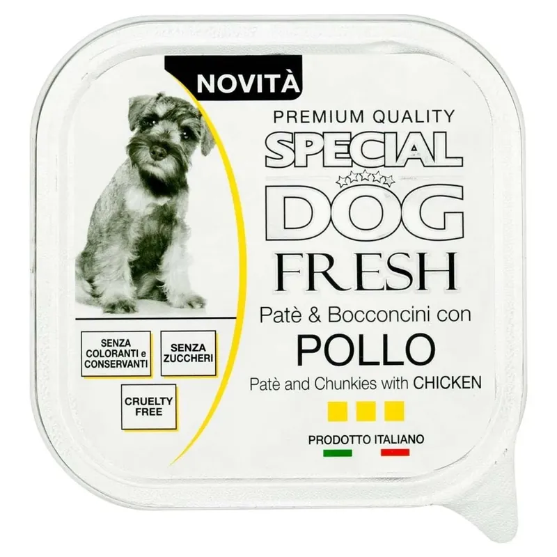 Cibo umido per cani Monge Fresh Paté e Bocconcini pollo 150 gr Aanbieding
