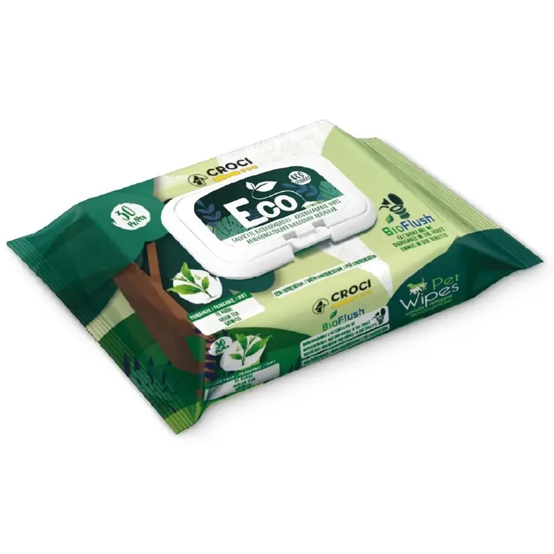 Superprijs Salviette umidificate per animali al Talco e Fiori Bianchi 30 pz
