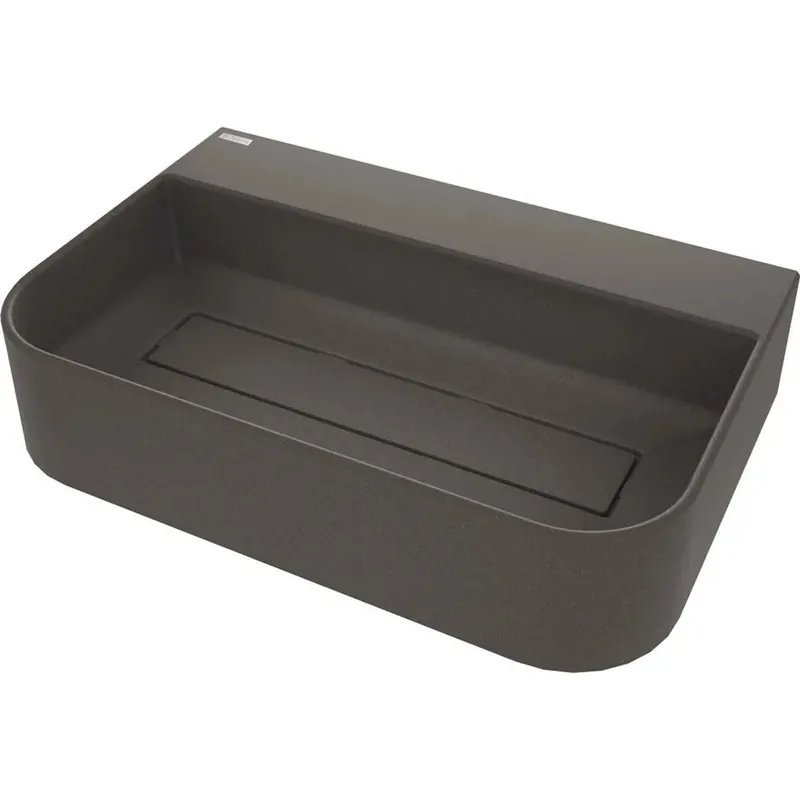 Snelle Levering Lavabo da appoggio quadrato Rodas Idrostile foro e copripiletta Antracite met