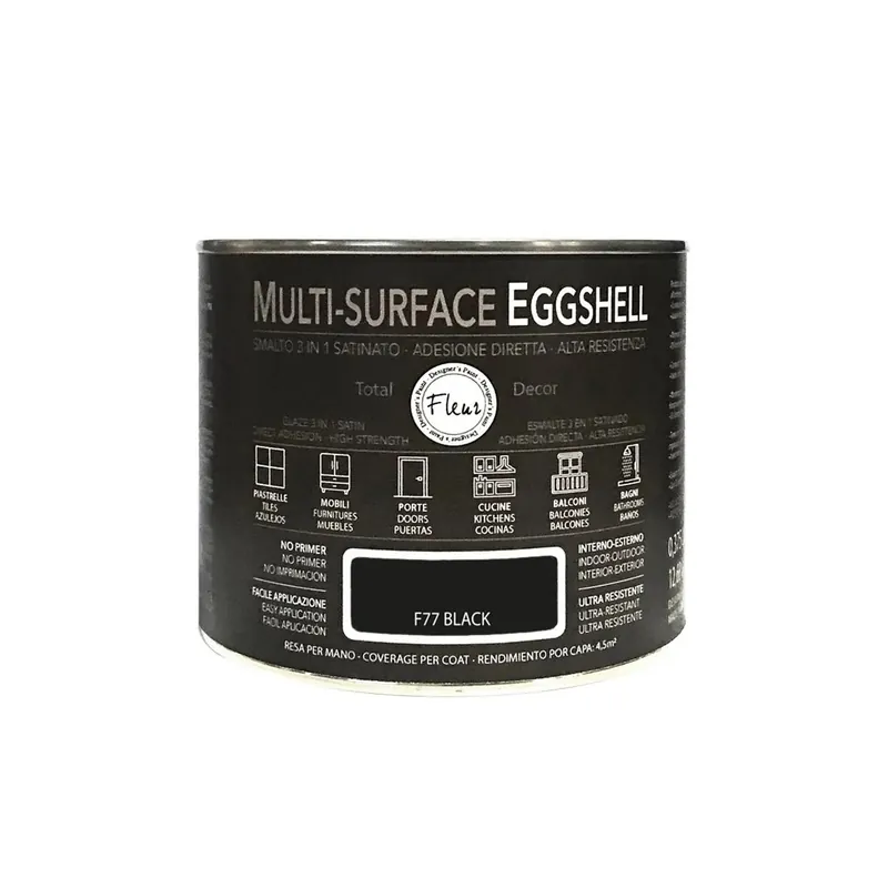 Direct Verzonden Smalto Muli-Surface Eggshell satinato F77 Black 0,375 l