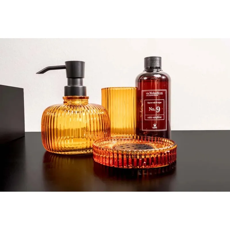Snelle Levering Portaspazzolini in vetro Jewel ambra