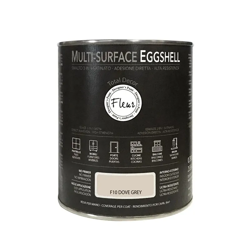 Hete Deal Smalto Muli-Surface Eggshell satinato F10 Dove Grey 0,750 l