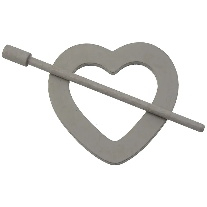 Fermatende Mini Cuore in legno grigio 9 cm 2 pz Gratis Retour