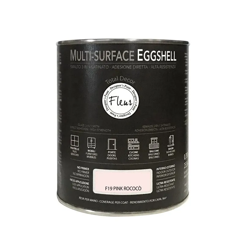 Smalto Muli-Surface Eggshell satinato F19 Pink Rococò 0,750 l Direct Beschikbaar