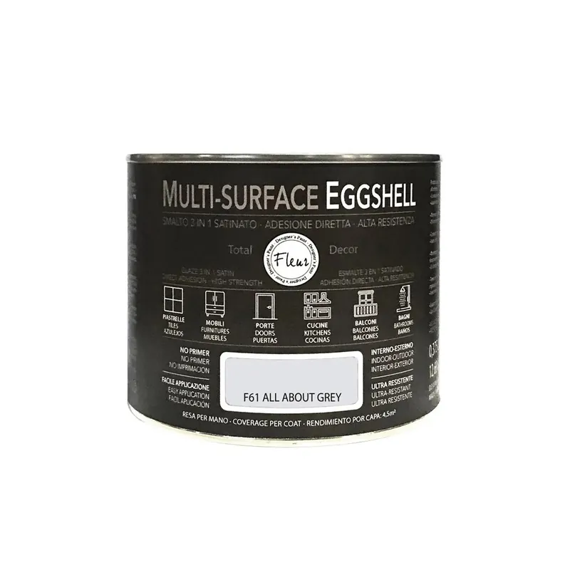 Rechtstreeks Van De Fabrikant Smalto Muli-Surface Eggshell satinato F61 All About Grey 0,375 l
