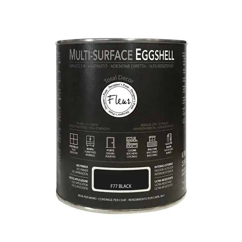 Meest Verkocht Smalto Muli-Surface Eggshell satinato F77 Black 0,750 l