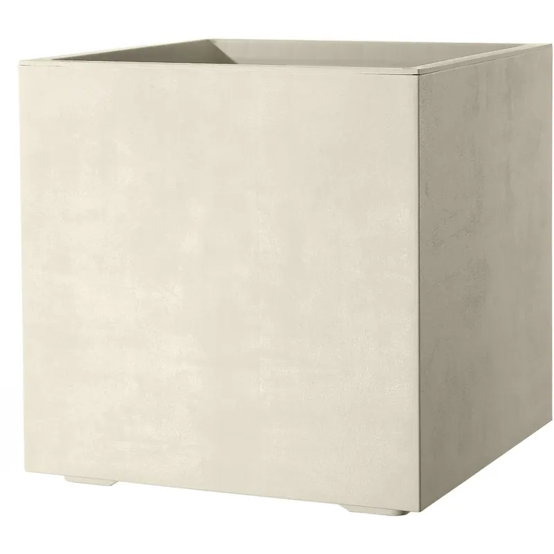 Fioriera da esterno Deroma Cubo Millennium in plastica bianco perla 39x39x39 cm Betrouwbaar