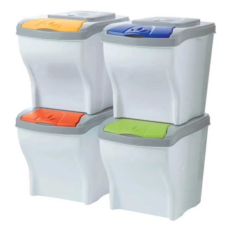 Pattumiera per raccolta differenziata Poker 80 l col assortiti 4 pz Veilige Betaling