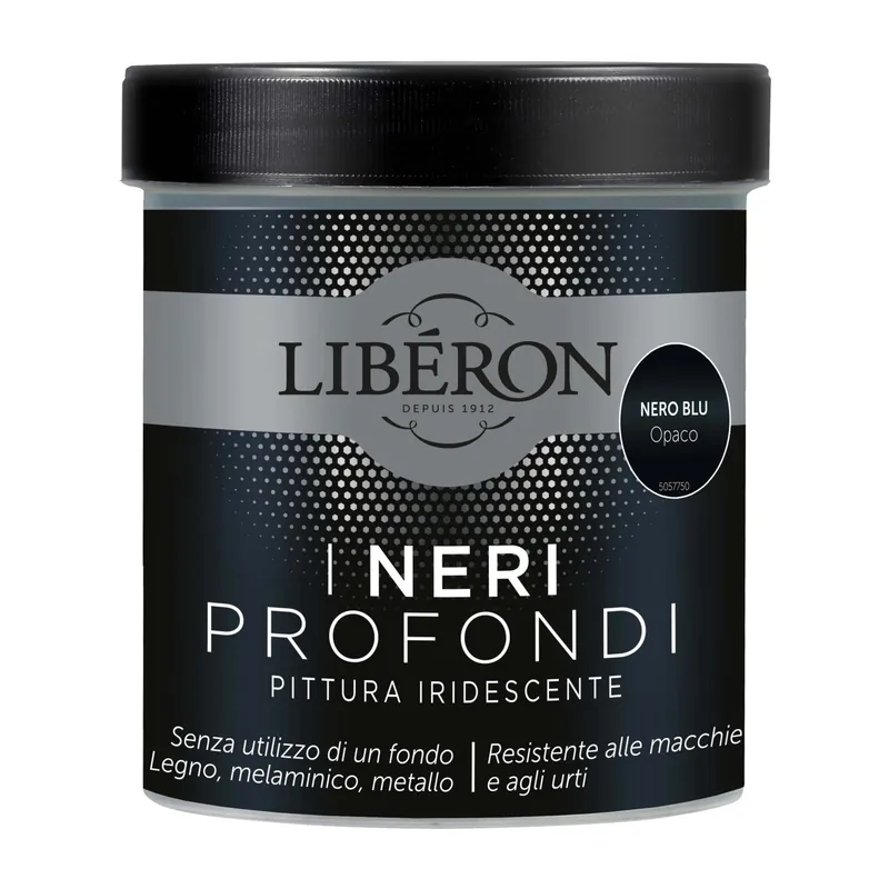 Beperkte Voorraad Pittura Iridescente I Neri Profondi Nero-blu opaco 0,5 l