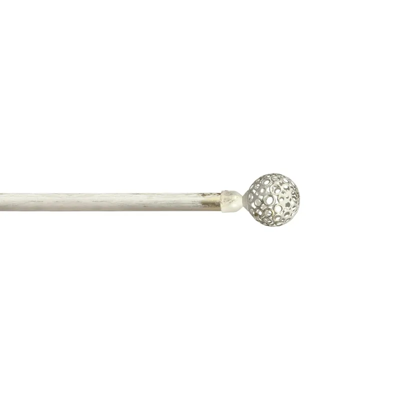 Gecertificeerd Bastone per tende Kit Boccia Fiore in metallo 120/210 x Ø 2/1,7 cm avorio e oro