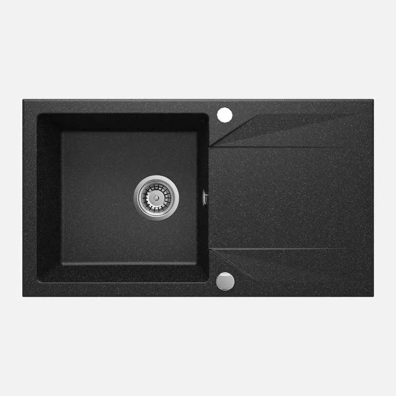 Gecertificeerd Lavello 1 vasca con gocciolatoio rett Idrostile Banes 440x193 mm Grafite