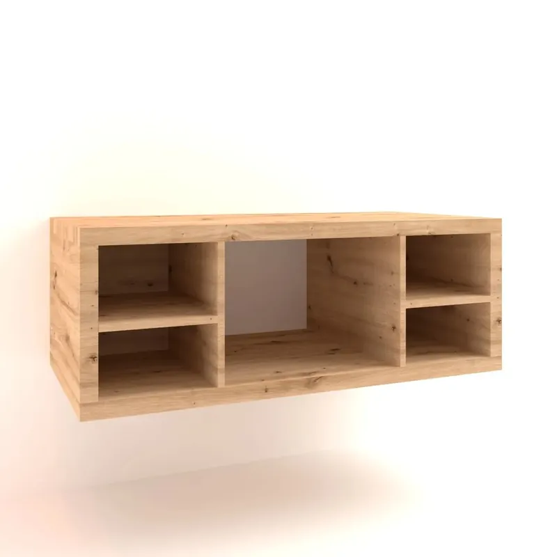 Mobile bagno base lavabo sospeso 110 cm rovere nodato/rovere vani a giorno Nieuw