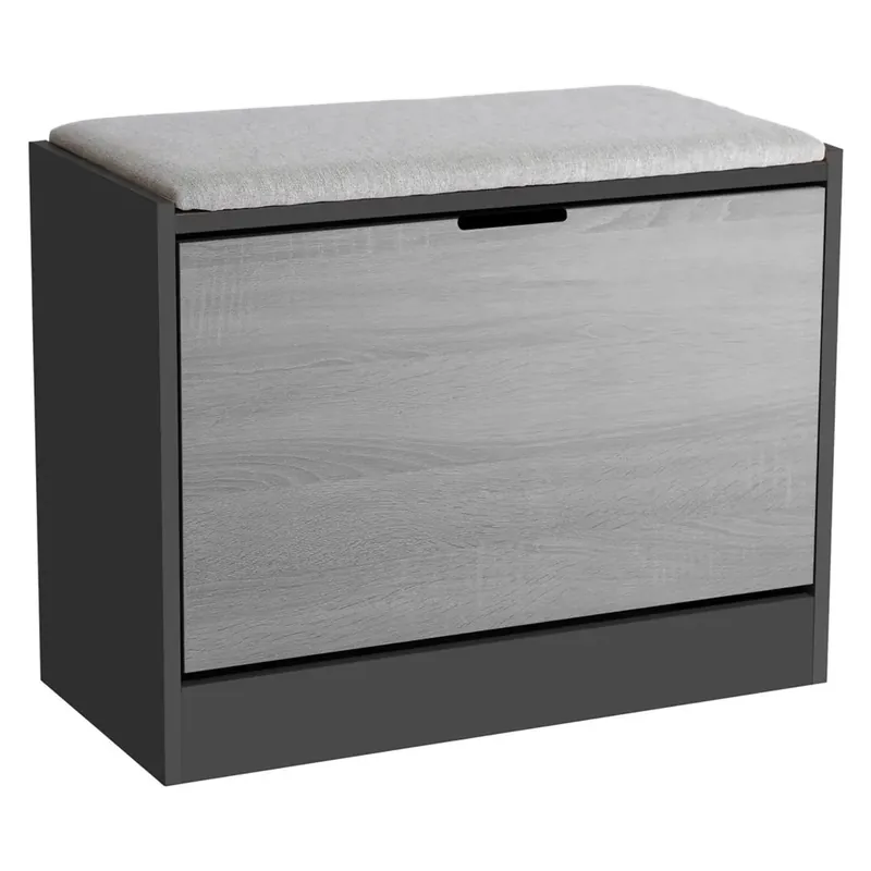 Panca portascarpe grigio scuro con cuscino 6x30x50 cm Betaalbaar