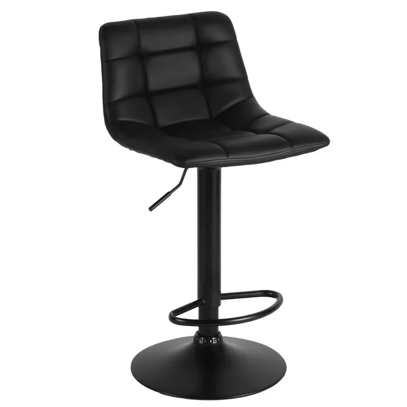 Sgabello bar Clayton in PU nero 44x48x87-107 cm Direct Beschikbaar