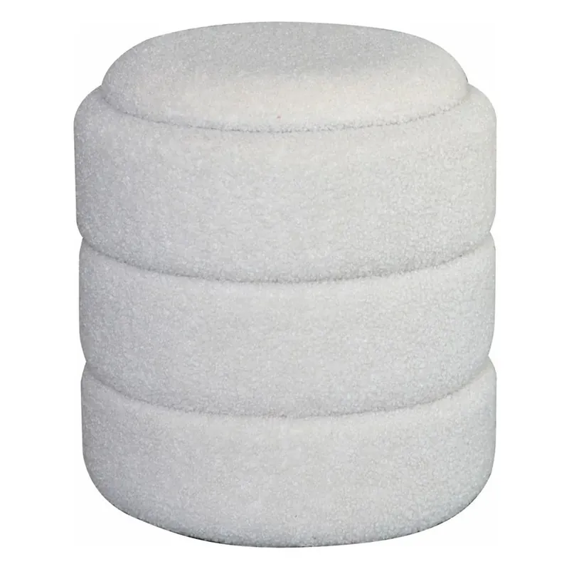 Pouf contenitore Chubby bouclé beige 35x35x40 cm Snelle Levering