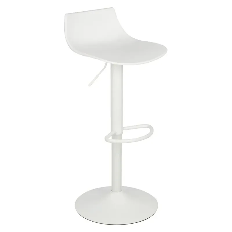 Koop Online Sgabello bar Casper in polipropilene bianco 42x42x74-95 cm