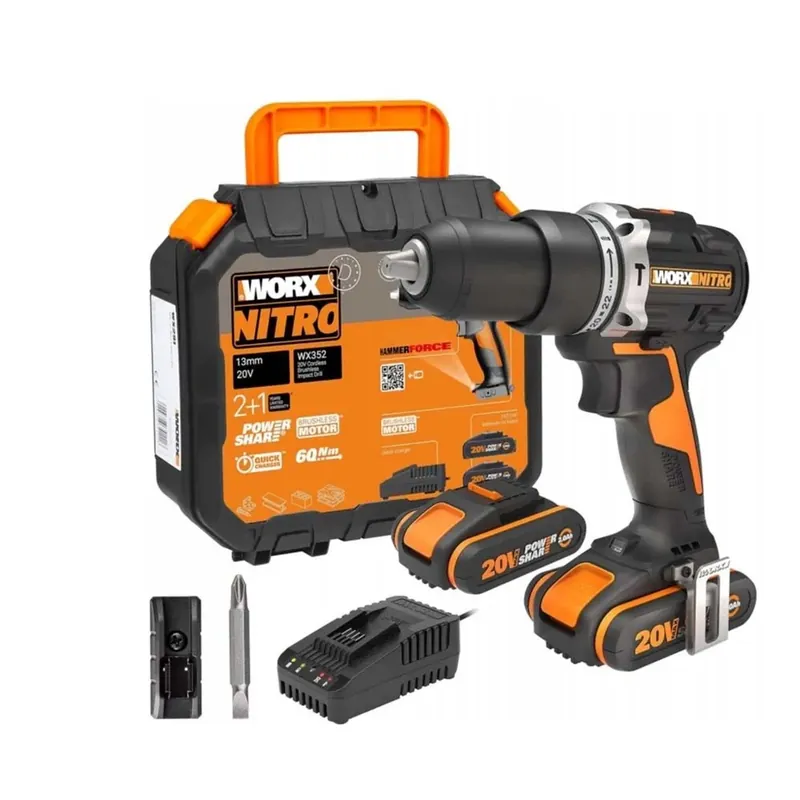 Trapano avvitatore a batteria Worx WX352 20V 2AH Rechtstreeks Van De Fabrikant