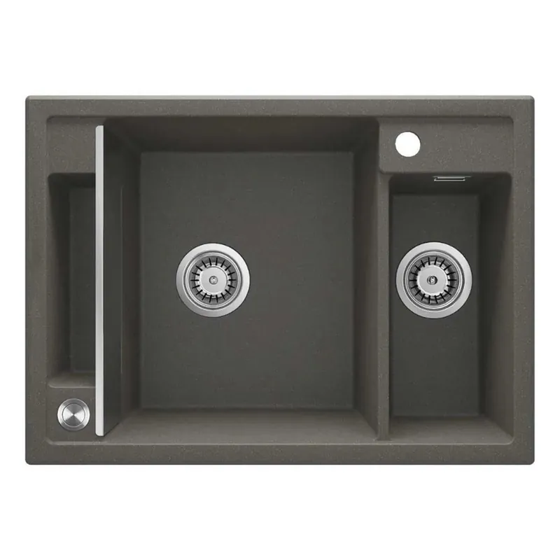 Voordeelprijs Lavello magnetico 1.5 vasche Idrostile Guayos 500x219 mm Antracite Metallizzato