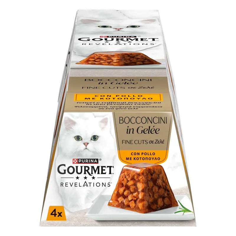 Cibo umido per gatti PURINA GOURMET™ Bocconcini in Gelée con Pollo 4x57 g Koop Online