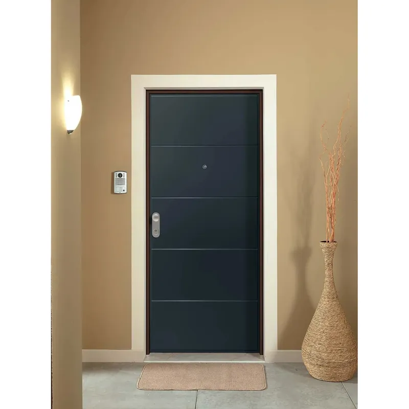 Tijdelijk Beschikbaar Porta blindata Monet pantografata 90x210 cm grigia apertura dx
