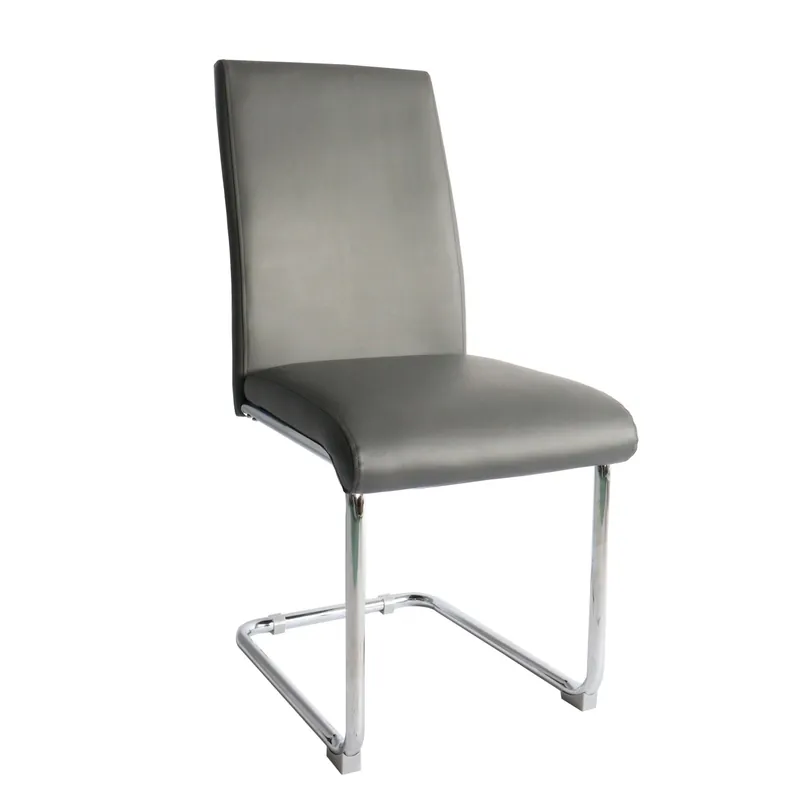 Sedia in similpelle e metallo 43x59x96 cm grigio Laatste Versie