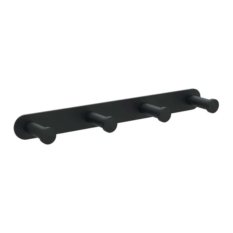 Superprijs Gancio quadruplo acciaio 304 su piastra Madruga 242 mm nero opaco