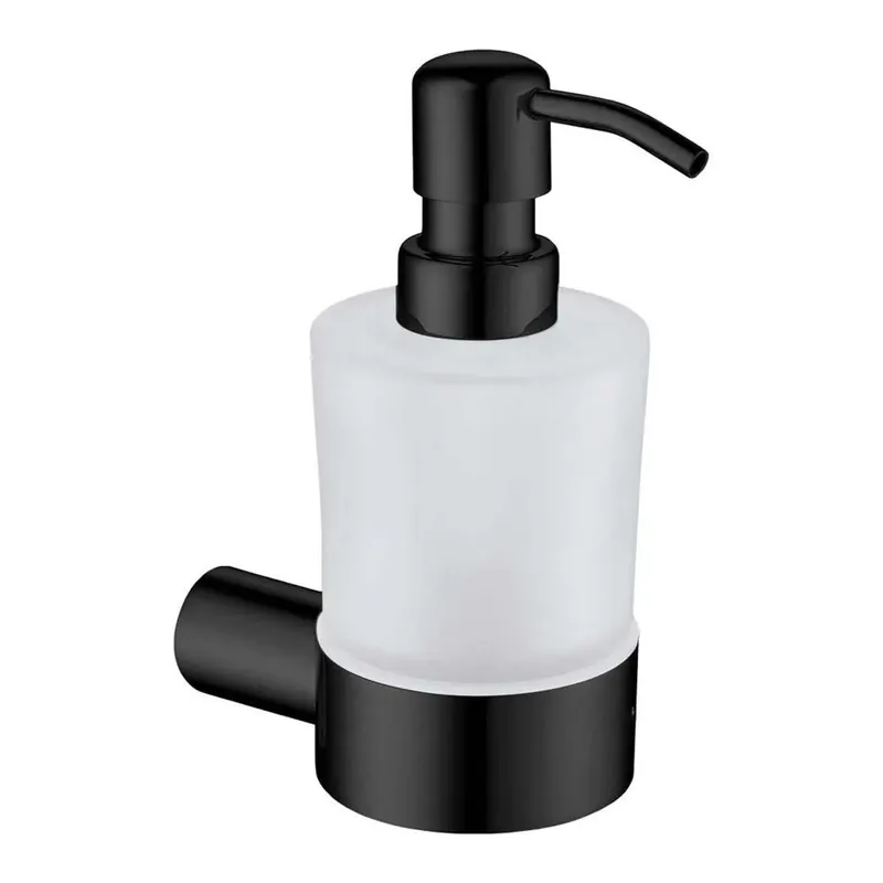 Dispenser sapone parete vetro ABS acciaio 0,2 l Limonar 159 mm nero opaco Gratis Retour