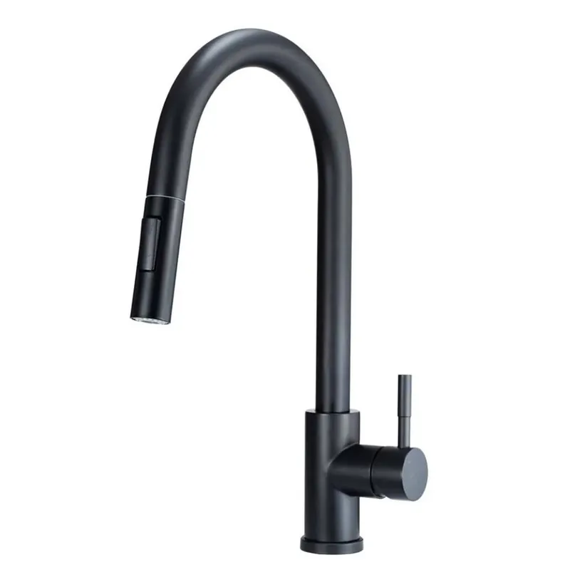 Rubinetto da cucina bocca estraibile 2 getti Idrostile Lima nero Koopje