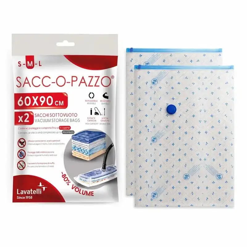 Beste Prijs Set 2 Sacchetti sottovuoto per valigia grande 60x90 cm