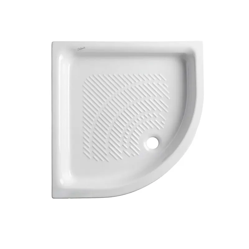 Uitverkoop Piatto doccia semicircolare in ceramica Polo 80x80 cm bianco
