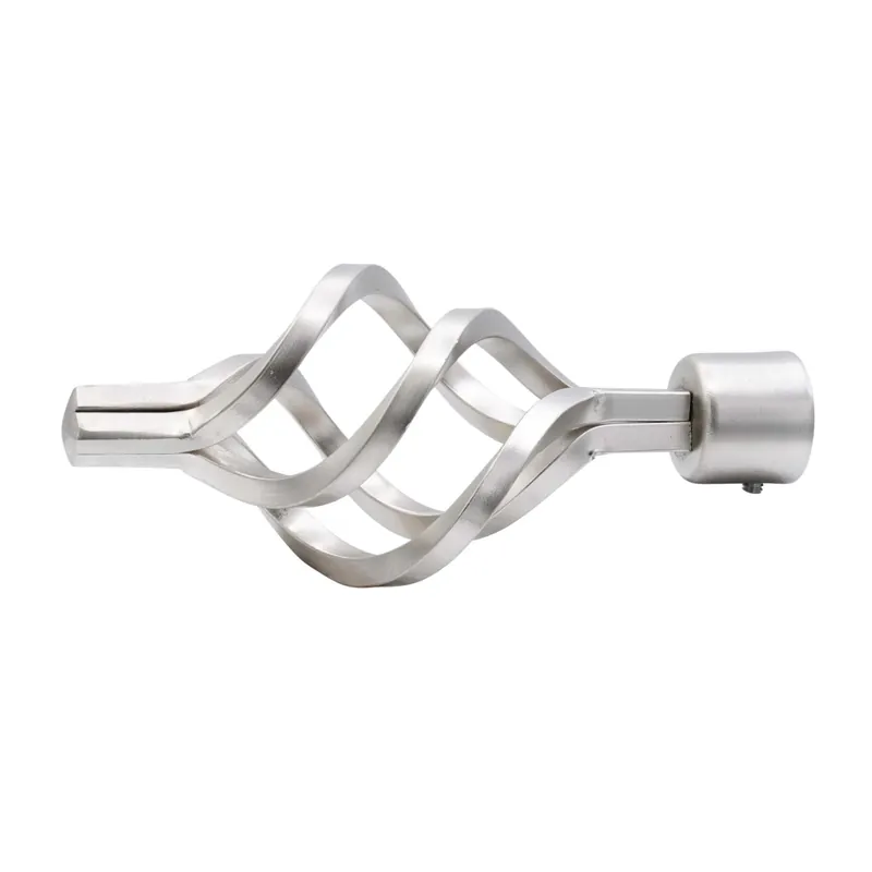 Terminale per bastone tenda in metallo Twist argento Ø 2 cm 1 pz Beperkt Aanbod