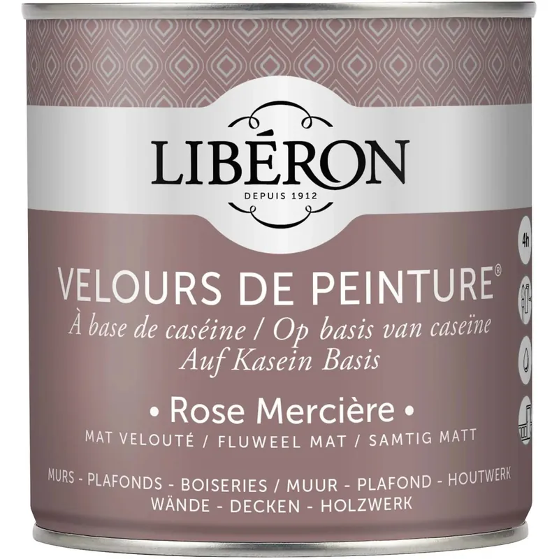 Idropittura lavabile Velours de Peinture Liberon Rose Merciere 0,5 L Lage Prijs