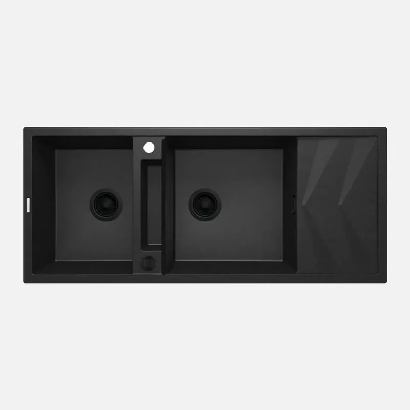 Lavello magnetico 2 vasche gocciolatoio Idrostile Guayos 500x224 mm Grafite Met Uitverkoop