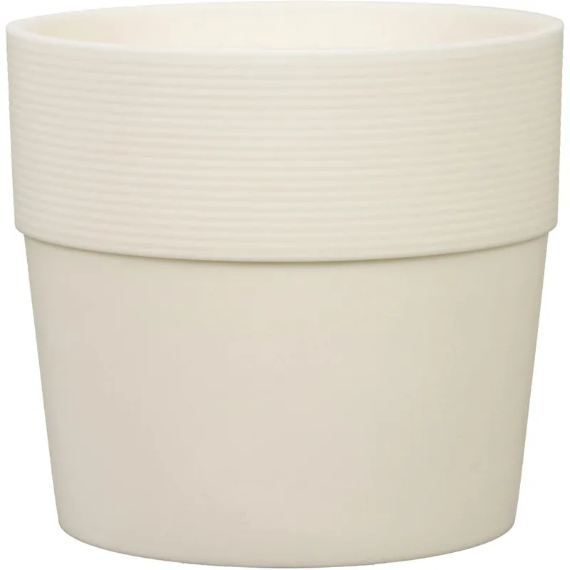 Coprivaso in plastica Groove Ø 14 cm avorio Favoriet
