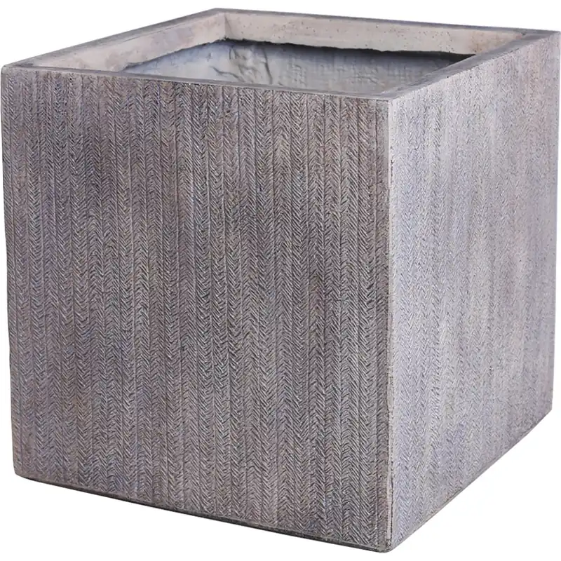 Fioriera da esterno Vebron in fiberclay marrone chiaro 35x35x35 cm Meest Verkocht