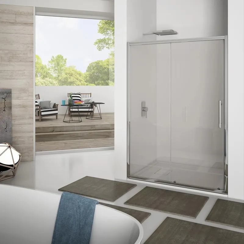 Porta doccia scorrevole Newplus 137-141 cm in vetro trasparente Gratis Retour