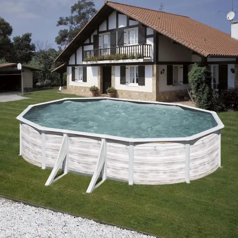 Favoriet Piscina fuori terra rigida in acciaio bianco Nordic Gre 610x375x H 120 cm