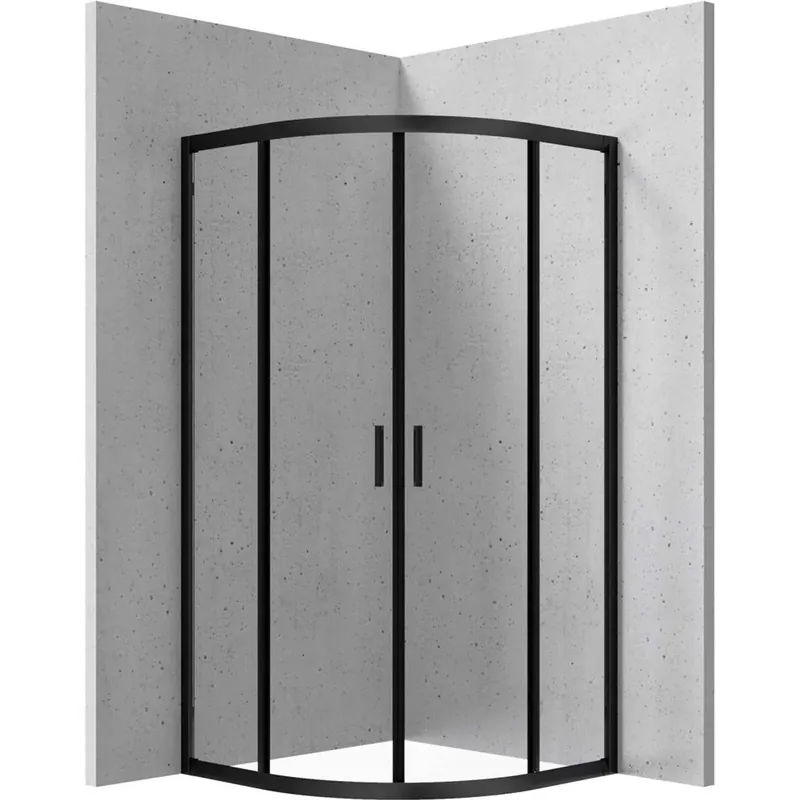 Beperkt Aanbod Cabina doccia semicircolare Caimito Idrostile 800x1850 mm nero