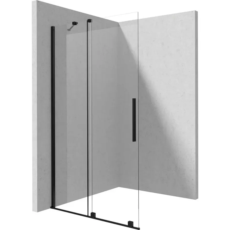 Parete doccia scorrevole Cabaiguán Idrostile 1400x1950 mm nero Tijdelijk Beschikbaar