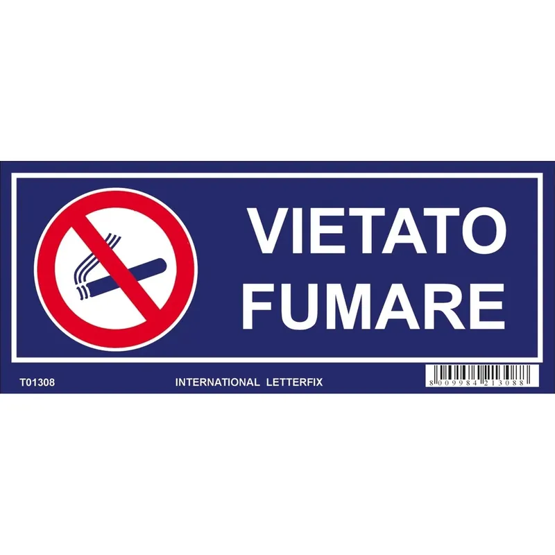 Targa con catenella "Vietato fumare" in plexiglass 23 x 10 cm Snelle Levering