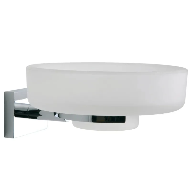 Koop Vandaag Portasapone bagno Smart sospeso in zama e acciaio cromo/vetro satinato