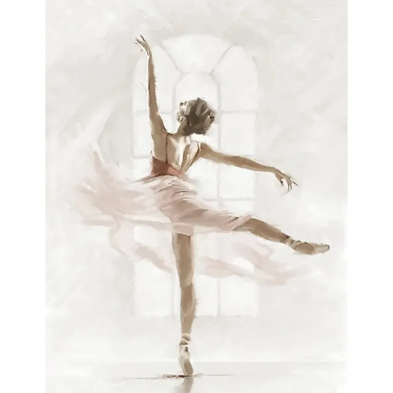 Speciale Aanbieding Canvas stampato immagine Ballerina rosa 60x80 cm